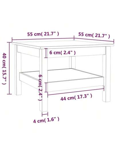 VidaXL Coffee Tafel 55x55x40 Cm Solid Pine Wood view 7