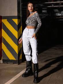 Giày bốt cổ cao đế bệt màu đen có khóa kéo thời trang cho nữ, giày bốt ngắn đế bằng mũi tròn có khóa kéo, giày cao gót đế thô, giày thiết kế cho hoạt động ngoài trời - màu đen - Xem 10