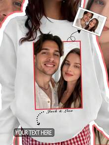定制情人节照片圆领运动衫、个性化家庭聚会团队制服、婴儿/朋友/情侣/宠物照片、秋季服装、秋季上衣、女式上衣、冬季上衣、秋季女式、白色运动衫、订婚礼物、送给她的礼物、节日礼物、情人节礼物、万圣节礼物、感恩节礼物、圣诞节礼物、周年纪念礼物、结婚礼物、最好的朋友礼物