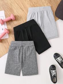 3 Pcs/Set Girls Summer Casual Solid Color Leggings, Soft & Comfortable Bottoms Pants For Outdoor, Exercise, Commute, Young Young Girl Summer