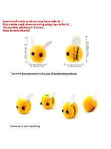 Set de 5/10/15 piezas Juguetes de bola de abeja, hechos a mano DIY juguetes de abeja, decoración de tela para maceta de habitación de fiesta, juguetes de insecto abeja divertidos
