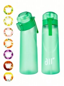 1pc Flavored Water Bottle, Bottle Starter Set, Drinking Bottle With One Random Flavoured Pods Suitable For Gyms, Schools, Flavored Water Bottle, For Outdoor, Camping