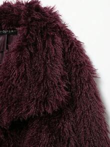 LEILEIBEI Autumn/Winter New Thickened Faux Fox Fur Collar Faux Fur Short Coat, Young Elegant Mid-Length Fur Coat