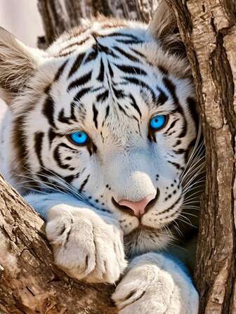 1pc DIY Diamond Painting - Tiger Full Drill Diamond Embroidery Home Decor, 11.8*15.7in