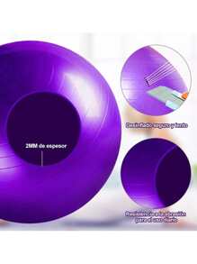 Pelota Fitness De Ejercicio Para Yoga Pilates 65cm Con Bomba - Morado - Ver 4