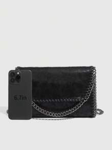 Women Handbags Soft Leather Fashion Designer Top-Handle Casual Pocket Ladies Tote Portable Chain Large Shoulder Crossbody Bags Black Birthday Present - Black - View 3