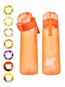 1pc Flavored Water Bottle, Bottle Starter Set, Drinking Bottle With One Random Flavoured Pods Suitable For Gyms, Schools, Flavored Water Bottle, For Outdoor, Camping
