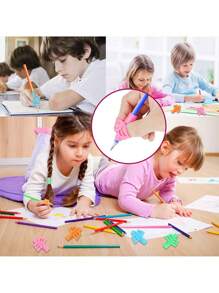 Pencil Grip, Handwriting Posture Correction Holder, Ergonomic Writing 3-Pack: Blue, Green, Orange), Suitable For Office, School, Drawing, Markers, Stationery, Universal Writing Training Tools, Professional Supplies For Learning And Work, Back To School, Gift For All Ages