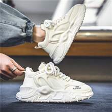 Męskie Wiosna 2025 Nowe Lekkie Oddychające Buty Sportowe, Outdoorowe Antypoślizgowe Trampki Do Biegania Z Grubą Podeszwą - Biały - Zobacz 3