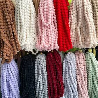 5 meter fuskkaninpäls pompomboll band 3 cm gör-det-själv klädsömnad fluffig kanttyg gör-det-själv rockhuva kläder klädsömnad kostym hantverk