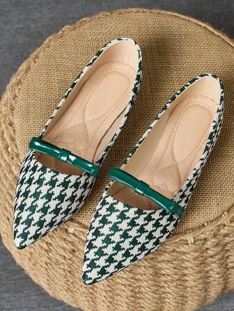 Nya, spetsiga platta skor för kvinnor, mångsidiga fritidskläder dagligen Minimalistiskt mode Mjuk botten Bekväma Mary Jane Flats