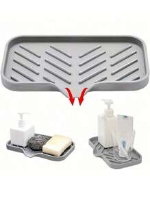 1pc Silicone Drain Mat Faucet Splash Preventer Soap Kitchen Countertop Filter Sink Storage Drain Mat