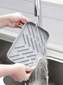 1pc Silicone Drain Mat Faucet Splash Preventer Soap Kitchen Countertop Filter Sink Storage Drain Mat