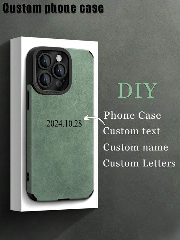 1 Piece Customizable DIY Name Phone Case, Customizable Letters, Names, Suitable For Compatible With Apple, Made Of Soft PU Leather, Shockproof, Scratch-Proof, Anti-Fingerprint, Soft TPU Full Cover Shell, A Rational Choice Personalized Phone Case Gift, Ideal For Partner, Partner, Family Member, Best Friend, Birthday Or Anniversary Personalized Gift