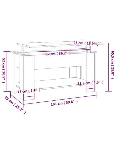 VidaXL Coffee Tafel 101x49x52 Cm Processed Wood Smoked Oak view 2