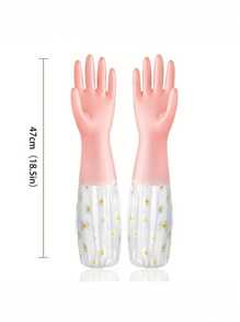 1 Pair Of Warm Dishwashing Gloves - Thick, Waterproof And Non-Slip, Protective, Alcohol Free, Flexible, Reusable, Suitable For Dishwashing, Oven And Pet Care - Suitable For Women And Men - Great For Kitchen, Bathroom, Home, House Cleaning And Housework