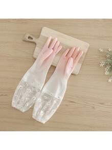 1 Pair Of Warm Dishwashing Gloves - Thick, Waterproof And Non-Slip, Protective, Alcohol Free, Flexible, Reusable, Suitable For Dishwashing, Oven And Pet Care - Suitable For Women And Men - Great For Kitchen, Bathroom, Home, House Cleaning And Housework