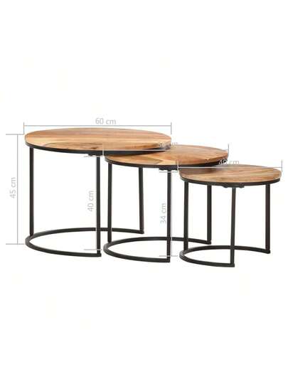 VidaXL Piece Tafel Set Solid Acacia Wood view 2