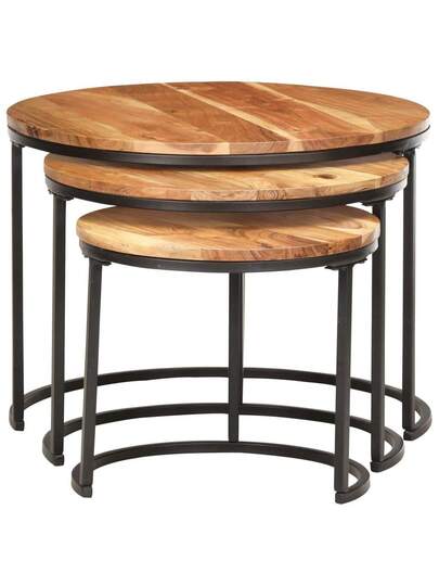 VidaXL Piece Tafel Set Solid Acacia Wood view 3