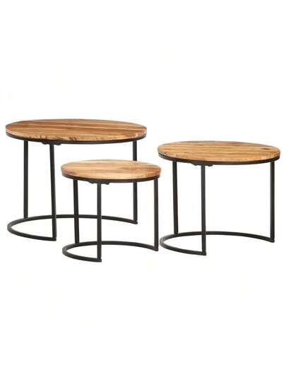 VidaXL Piece Tafel Set Solid Acacia Wood view 4