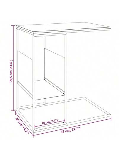 VidaXL Side Tafel 55x36x59.5 Cm Processed Wood Wit view 2