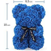 Mother's Day Rose Bear - Rose Teddy Bear Gift For Mom10 Inch Teddy Flower Bear - Over Artificial Flowers - Valentine's Day, Anniversary & Bridal Showers Clear Gift For Women Gifts Birthday Graduation