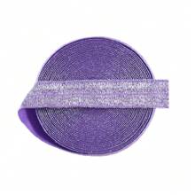 Bristlegrass Glitter Fold Over Elastic FOE 5/8" 3/4" 15mm 20mm Spandex Band Webbing Tape Headband Bracelet Hair Tie Underwear Dress DIY Sewing Trim