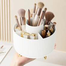 360 Rotating Makeup Desktop Cosmetic Storage Box Organizer Large Capacity For Bathroom Portable Lipstick Makeup Brush Pen Holder