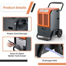 Lifezeal 163 PPD Portable Commercial Dehumidifier W/Water Tank&Drainage Pipe For Basement - US B Type Plug(110-127V) - View 8