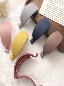 Women Rectangle Matte Elegant Minimalist Oval Hair Claws In Solid Colors For Ponytails And Buns Home Bathroom Decor Summer
