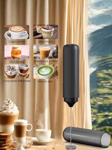 CLITON 高性能奶泡器 | USB-C 充电 | 30 秒快速打发绵密奶泡，在家也能轻松制作咖啡师级别的咖啡饮品，无线奶泡器，电动牛奶蒸汽器，适用于拿铁、卡布奇诺、热巧克力等，包含双迷你搅拌器和 USB 数据线