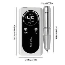 45000RPM Nail Drill Machine Rechargeable Nail File Nails Accessories Gel Nail Polish Sander Professional Tool Manicure Set - White - View 7