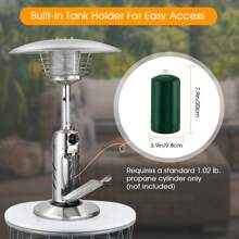 Lifezeal Patio Heater 11,000BTU Portable Tabletop Stainless Steel Standing Propane Heater - Silver - View 6