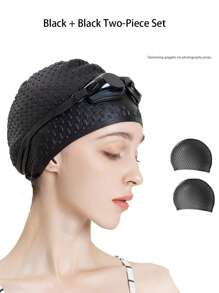 1pc/2pcs Silicone Swimming Cap, Comfortable Bathing Cap Suitable For Curly Short/Medium/Long Hair, Unisex Swimming Cap, Keeps Hair Style For Beach Essential, Beach Accessories, Pool Float - Multicolor - View 14
