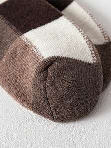 5 Pairs Men's Winter Thickened Thermal Lined Terry Mid-Calf Socks With Plaid Pattern - Multicolor - View 5