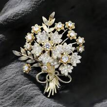 1 pieza Broche de árbol del dinero de diseño elegante y de moda, accesorio de ropa de mujer con incrustaciones de circonita cúbica
