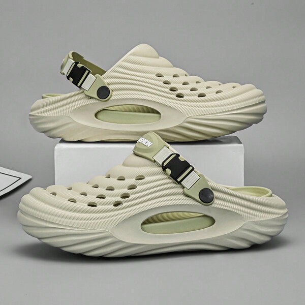 Herren Sandalen für den Sommer, weiche dicke Gummisohle, rutschfest, geschlossene Zehenpartie, Beach-Wandern-Slides, Sportssandalen in Übergrößen
