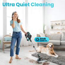 INSE Cordless Vacuum Cleaners, 6-In-1 Lightweight Stick Vacuum For Hardwood Floor Carpet Pet Hair, V770 - Blue - View 5