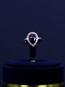 5 件奢华镀金皇室复古风格水滴流苏新娘婚礼首饰套装，包括项链、手链、耳环、戒指、手工制作的彩色方晶锆石，适合日常和婚礼佩戴、结婚周年纪念礼物（附礼品盒） - 彩色水滴新娘套裝 - 查看 7