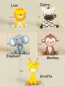 1pc Forest Animal Cake Decorations Baking Dessert Ornaments Soft Clay Cake Decor - Multicolor - View 3