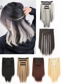 Synthetic Fiber High Temperature Silk Clip To Increase Hair Volume Extension Length Daily Wear - Multicolor - View 2