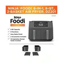 Ninja Foodi® DZ201 6-In-1 8 Qt. 2-Basket Air Fryer With DualZone™ Technology | Fall Fashion | Air Fryers - 黑色 - 查看 3