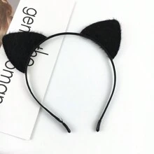 1pc Solid Color Cute Elegant Chic Polyester Fiber Party/Street Vintage Rabbit Ears Headband,Suitable For All Seasons Including Easter Halloween