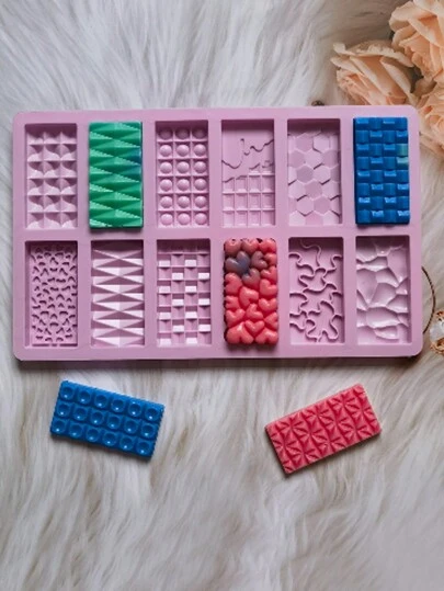 1 件 12 腔巧克力硅胶模具、DIY 糖果、布丁、甜点、蛋糕装饰插入烘焙工具