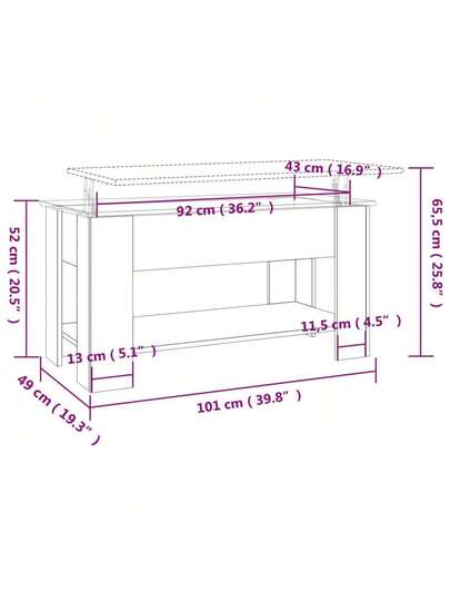 VidaXL Coffee Tafel 101x49x52 Cm Processed Wood Zwart view 9