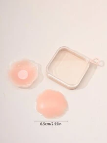 硅胶乳房贴乳头贴，硅胶乳房贴加 1 片乳房贴存储盒，旅行度假，婚礼派对乳头贴，易于携带的乳头贴 - 駝色 - 查看 3