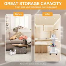 WUPYI Rolling Trolley Beauty Salon Cart Storage Organizer Stand White Outdoor Decor - White - View 5