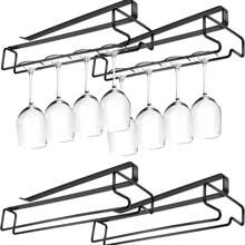 2 pezzi Porta calici da vino pensili, rastrelliera porta calici da riporre sotto i mobiletti, senza viti, soluzione di stoccaggio salvaspazio per cucina, bagno, camera da letto, forniture per ufficio