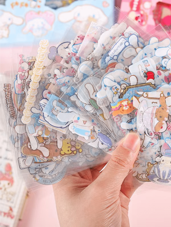 Neue Sanrio Kuromi transparente Wasserbecher Cartoon Spielzeug Aufkleber Handbuch Verkleidungs Aufkleber wasserfest Geschenkbox Handbuch kreative Aufkleber