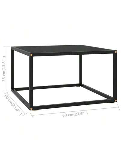 VidaXL Coffee Tafel Zwart Glass 60x60x35 Cm view 2